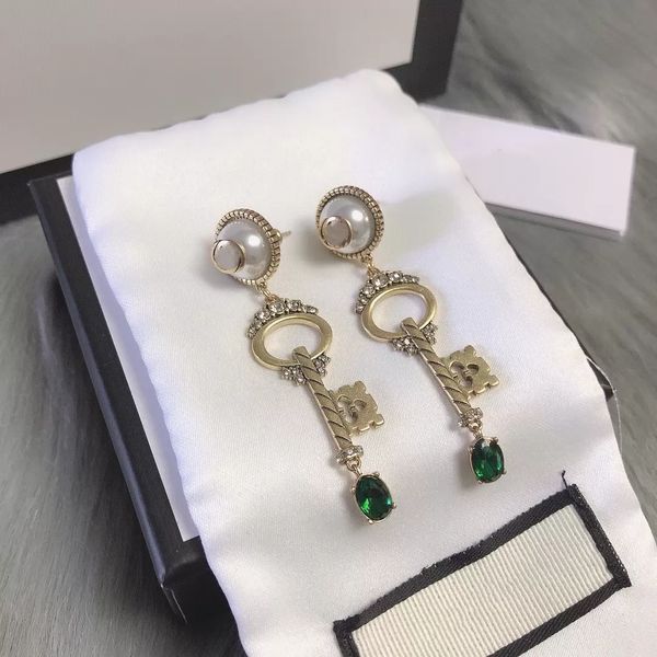 

luxury designer earrings dangles for woman design crystal sparkling pearl earrings fashion jewelry with box, Silver