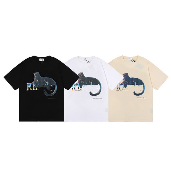 

american cheetah print short sleeve t casual simple t-shirt loose, White;black