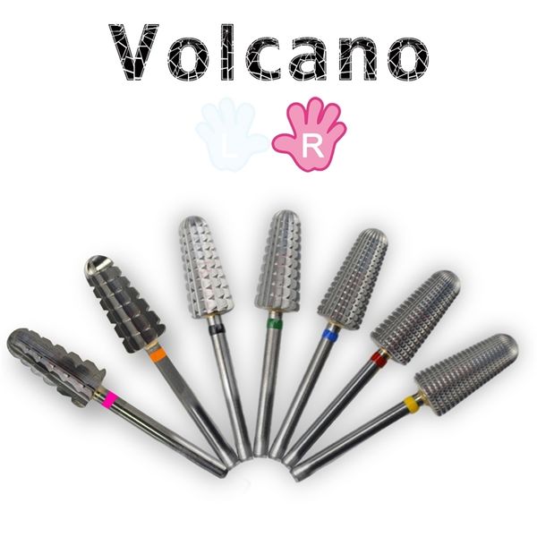 

nailtools carbide volcano bit tungsten barrel stable shank accessories cutter pedicure nail drill bits 220518, Silver