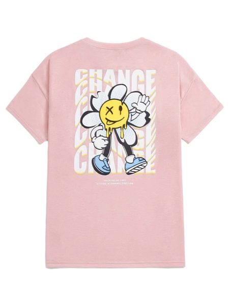 

men cartoon face & letter graphic drop shoulder tee b5ve#, White;black