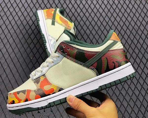 

shoes dunks low sail multi-camo high sports sneakers color sail/vintage green-total orange-white size 36-47