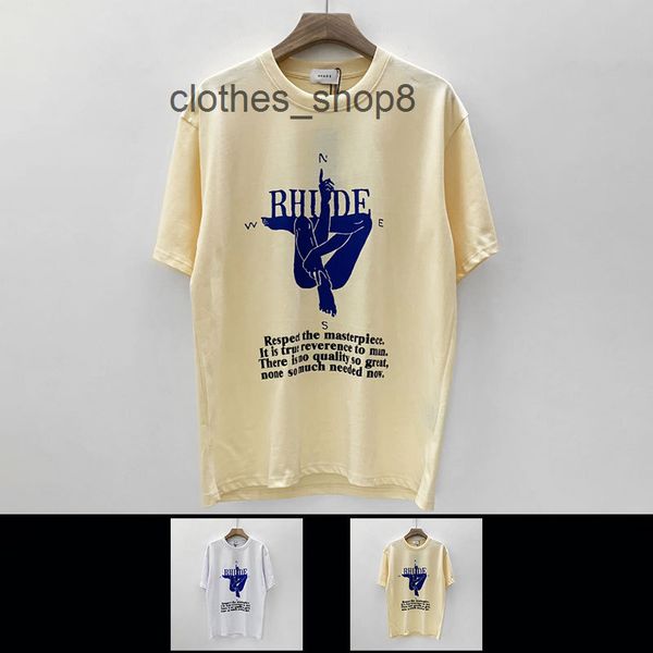 

designer t-shirts hoodies trendy rh limited rhude leisure high street hip hop summer new loose round neck short sleeve t-shirt 661c, White;black