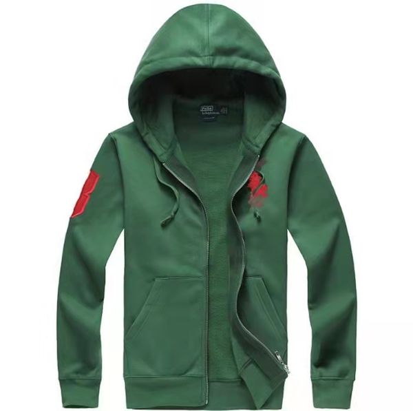 

mens jackets polo big horse sweater outerwear hoodies sweatshirts autumn winter hoodie sport jacket zipper casual quality multiple colour as, Black;brown