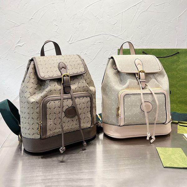 

backpack drawstring school bag lady shoulders bag men flip women decoration multiple pockets large capacity fashion letters adjustable