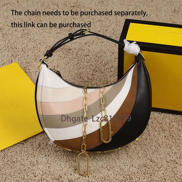 

lady crescent bag designer bags bottom metal letters multicolor half moon underarm bag women shoulder crossbody ladies evening purse party c