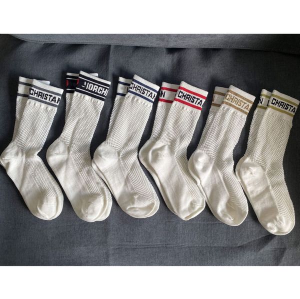 

womens letter love hosierys brand d's sock spring summer hollow tube classic fashion style socks mercerized wool female hosiery thin co, Black;white