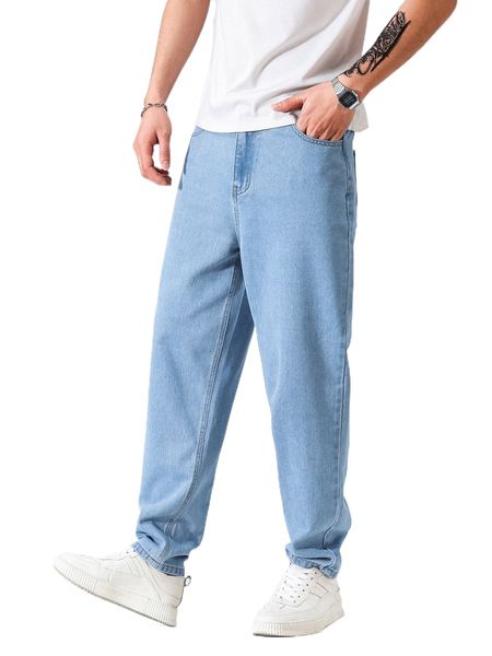 

men slant pocket tapered jeans v9qd#, Blue