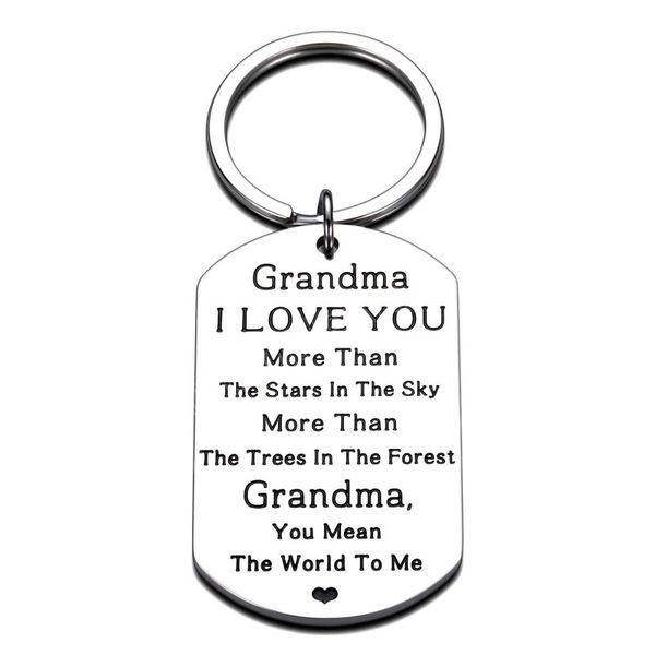 

grandma mothers day gifts keychain for grandmother mimi from granddaughter grandson birthday appreciation thansgiving gift, Silver