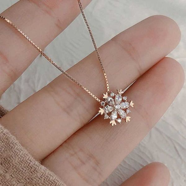 

necklace exquisite snowflake women pendant fashion beautiful heart clavicle chain wedding girlfriend choker jewelry gifts, Silver