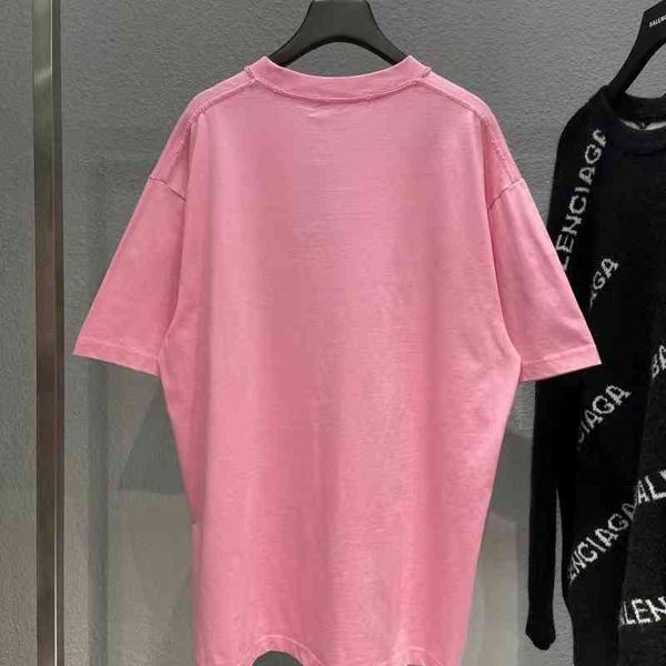 

2022 designer bal t shirt correct and highest version paris b family love embroidery pure cotton short sleeve qrkp, White;black