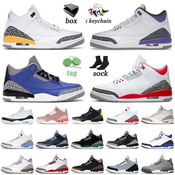 

with box mens basketball jumpman shoes 3 3s iii laser orange racer blue men women sports shoe
