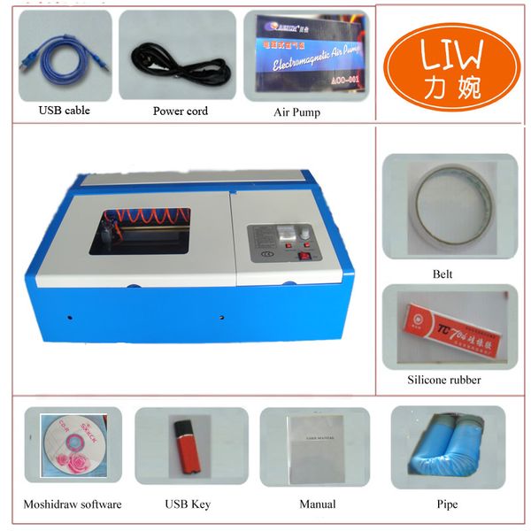 Schnelle Geschwindigkeit 2030 40 W CO2 USB Mini-Lasergravurmaschine/Desktop-Lasergravierer