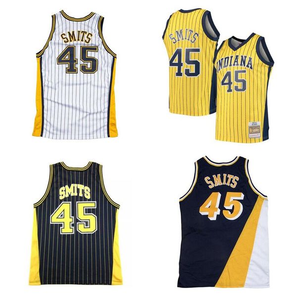 

stitched rik smits basketball jersey s-6xl mitchell & ness 1988-89 mesh hardwoods classics retro version men women youth jerseys, Black;red