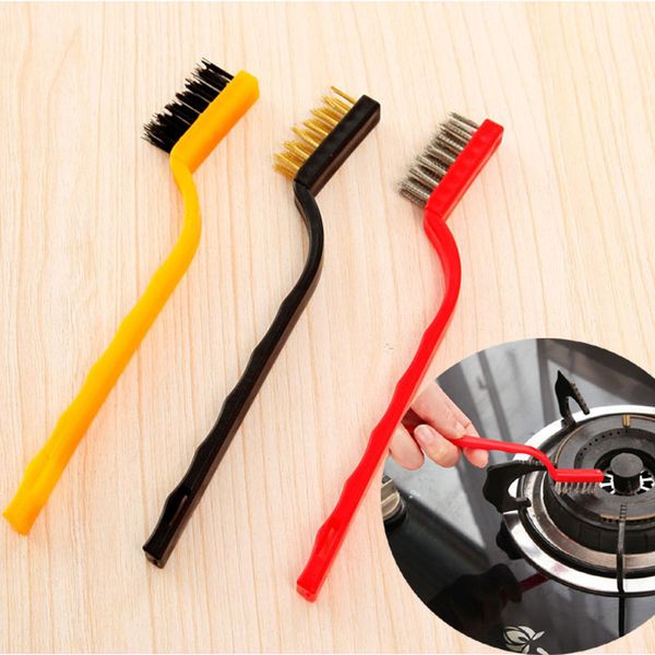 3pcs/set gaz sobası fırçaları çok fonksiyonlu mutfak aleti metal fiber fırçalar demir fırça temizleme tel fırçası bakır fırça rastgele