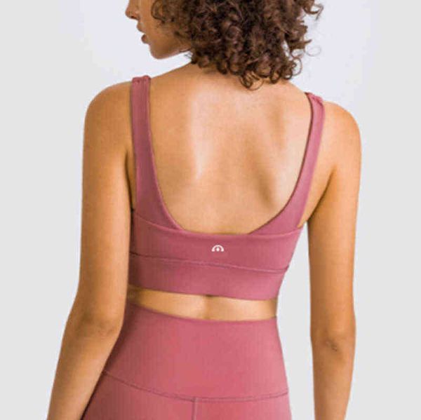 

lulu bras brand yoga clothes running sports bra u-shaped back elastic fitness vest shock-absorbing rope skipping underwear lu-dw149 pfaz, Red;black