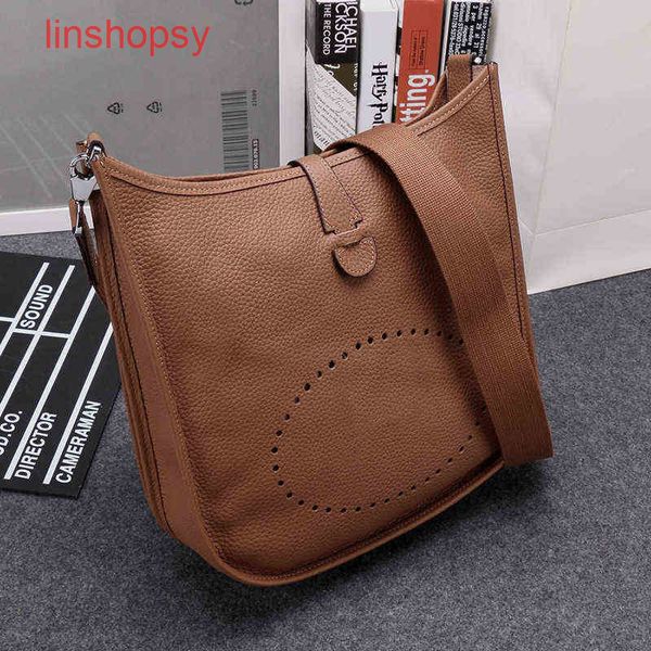 

designer herme bags womens bag 2022 new tote leather vertical hollow evelyn leisure messenger