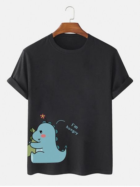 

men cartoon & letter graphic tee q6ll#, White;black