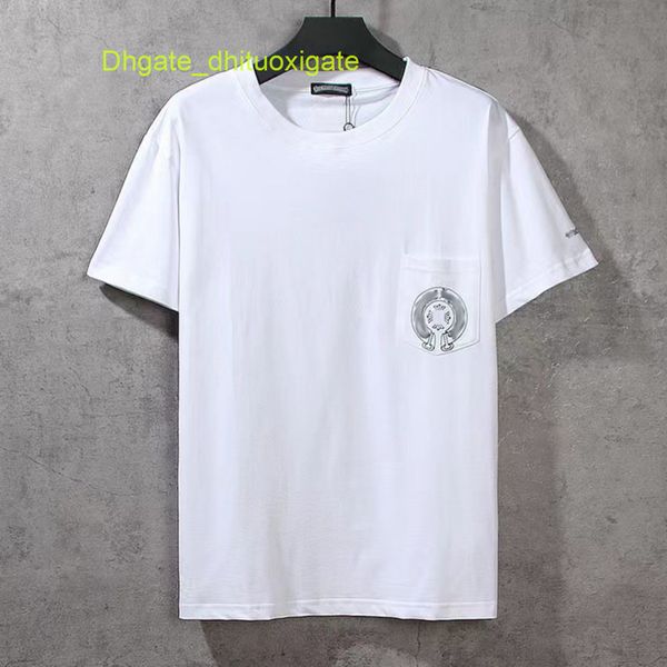 

luxury men's ch t shirts brand man t-shirt summer women cross sanskrit tees letter designer tshirts classic boy loose round neck shirt, White;black
