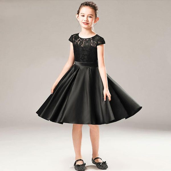 

girl's dresses girls' princess dress black foreign style stage performance, Red;yellow