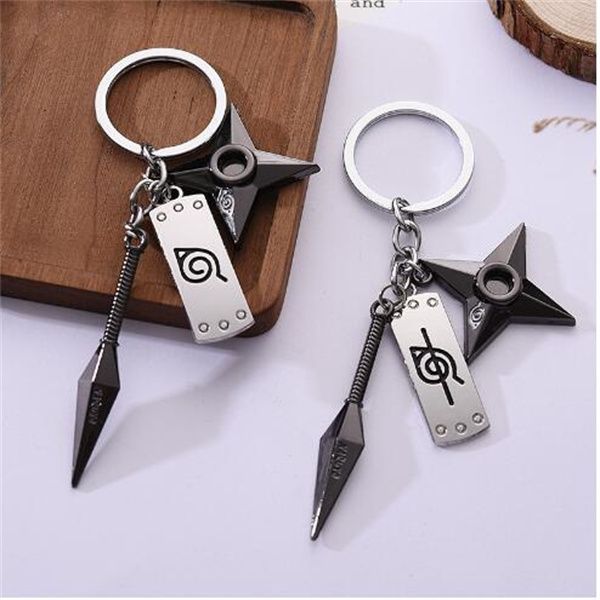 

fashion and popular konoha ninja key ring car bag back naruto anime jewelry men women ring accessories a385, Slivery;golden
