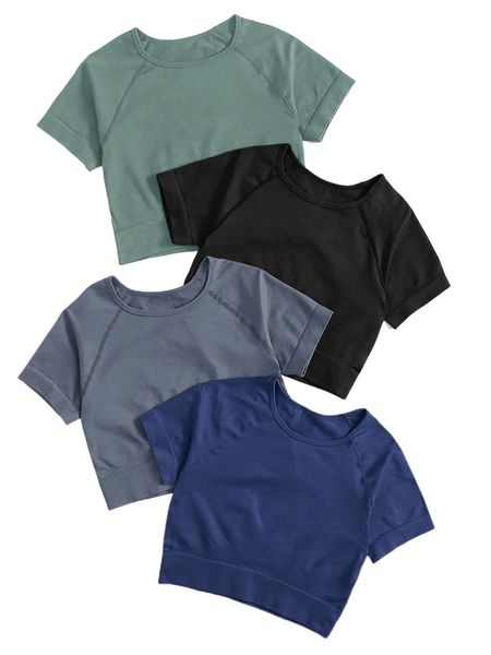 

4 pack softness raglan sleeve sports tee u0hv#, Gray