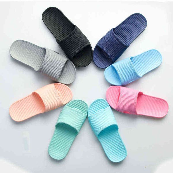

indoor slippers floor flat shoes women men non-slip flip flops bath home slipper female slipper comfortable zapatillas de hombre y220615, Black