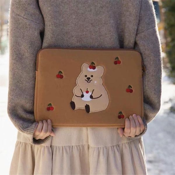 Kozmetik Çantalar Kılıflar İPad için Kore Kollu Koşusu 11 13 inç Tablet Kılıf INS Kiraz Koala Pro 9.7 10.8 Koruyucu Kapak Loptop Bagcosmetic