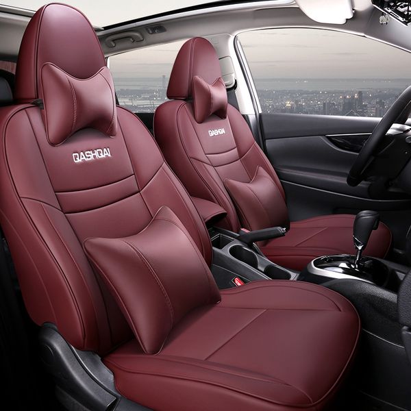 

custom fit car seat cover for nissan qashqai 16-22 artificial leather protection seat cushion multifunction automotive goods 1 sets