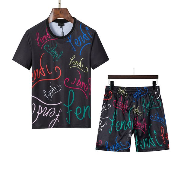 

men designer tracksuit t-shirt luxury summer pants jogger suits printing brand fashion cotton women's sports suit loose casual couple h, Gray