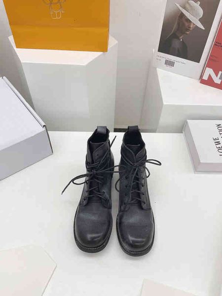 

boots autumn and winter g family thick heel middle knight boots lace up chimney net red same short women, Black