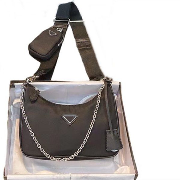 

three piece set bundle nylon crossbody handbags hobo bags chains purse m51 shoulder pack chest wallet lady tote handbag messenger bag t rxhh