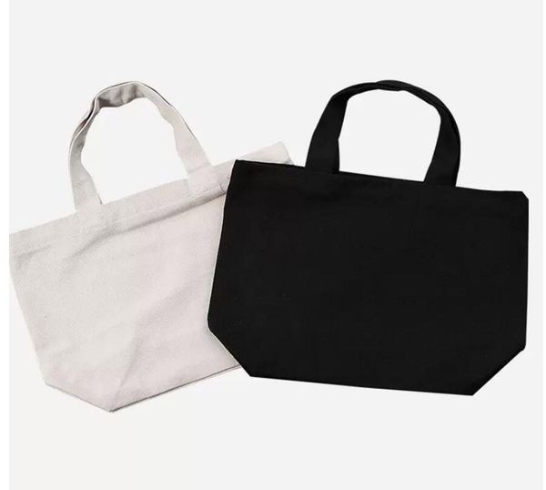 

2 size white/black blank pattern canvas shopping bags eco reusable foldable shoulder bag handbag tote cotton tote bag