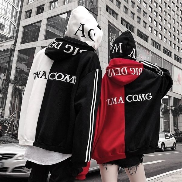 

letter embroidery hoodies sweatshirts thick warm hoody headwear hoodie hip hop streetwear clothing 201128, Black