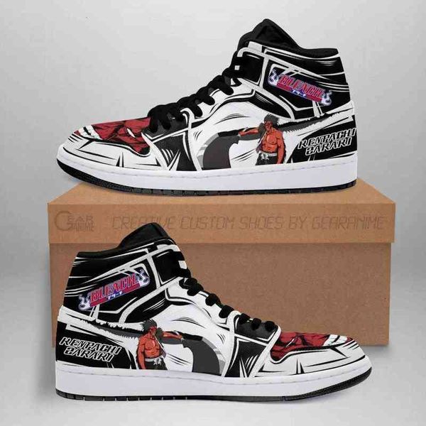 

kenpachi sneakers bankai bleach anime shoes fan gift idea, Black