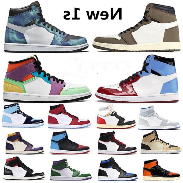 

new racer blue tie dye fearless 1 1s travis basketball shoes court purple obsidian bred toe chicago unc mens trainers sneakers