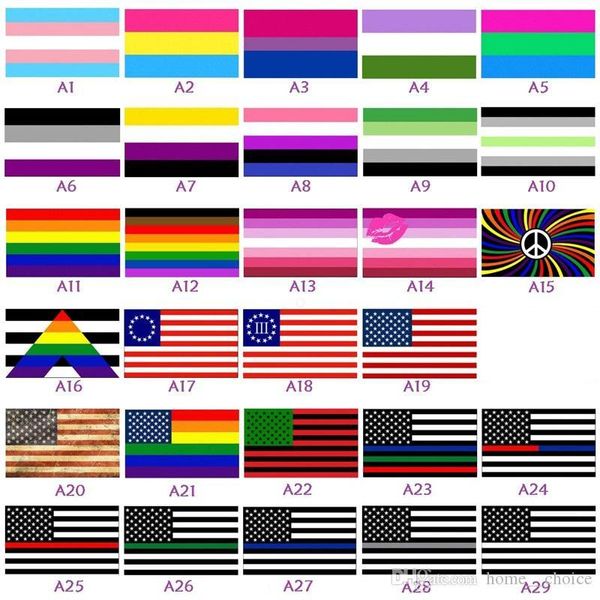 30 stile 150 * 90 cm Bandiere arcobaleno Bandiere lesbiche Bandiera LGBT Poliestere Bandiera colorata Bandiera esterna Bandiere gay Stock insc
