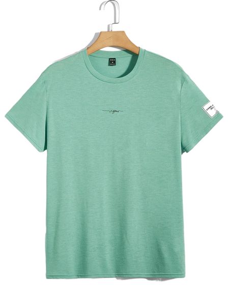 

men letter graphic patch detail tee e2bs#, White;black