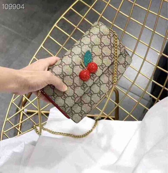 

handbag fashion envelope cherry print mini chain bag single shoulder bag