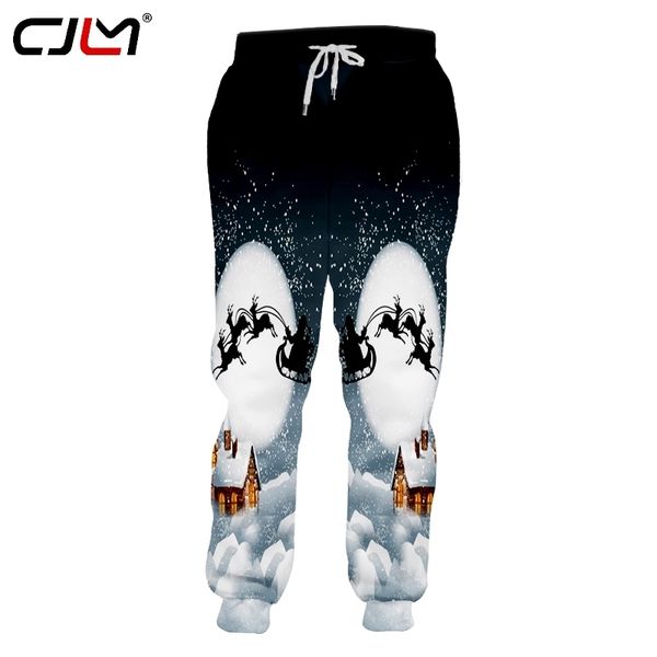 

winter christmas man animal pants 3d printed moon and elk harajuku mens selling 6xl sweatpants 220623, Black
