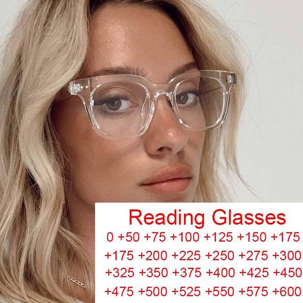 Sonnenbrille Transparente Quadratische Lesebrille Männer Designer Übergroße Frauen Retro Presbyopie Brillen