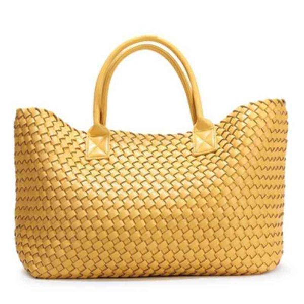 

designer tote woven tote beach bag fashionable high-end handbag star hand-made female steamed bun mother shopping handbags