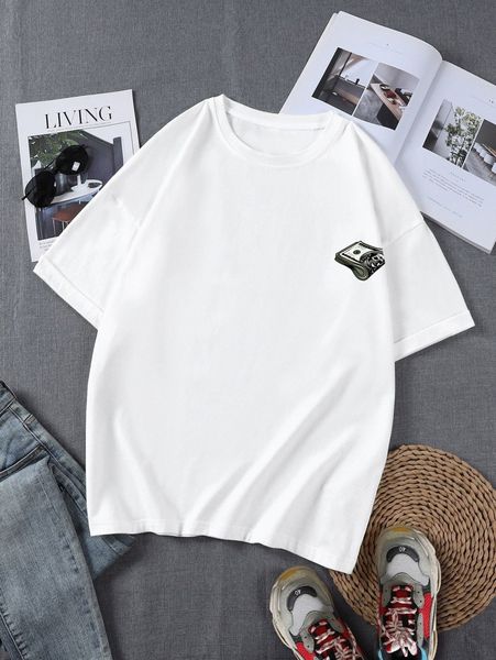 

men dollar print tee 38mw#, White;black