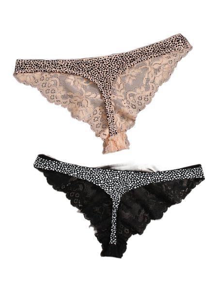 

2pack floral lace thong b1dn#, Black;red