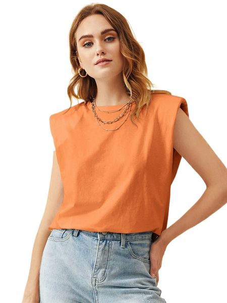 

shoulder pad solid tank w9yi#, White