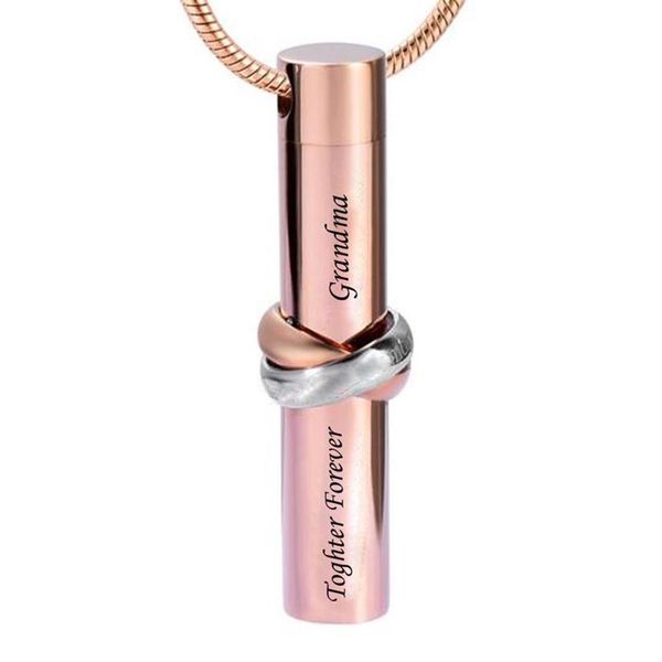 

fashion jewelry custom loving memory together forever brother rose gold cylinder memorial pendant ashes urn cremation necklace256i306f, Silver