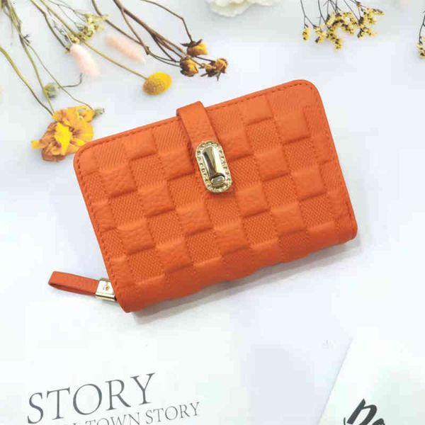 

wallets bags women's short style layer cowhide plaid zero fashion buckle zipper card bag, Red;black