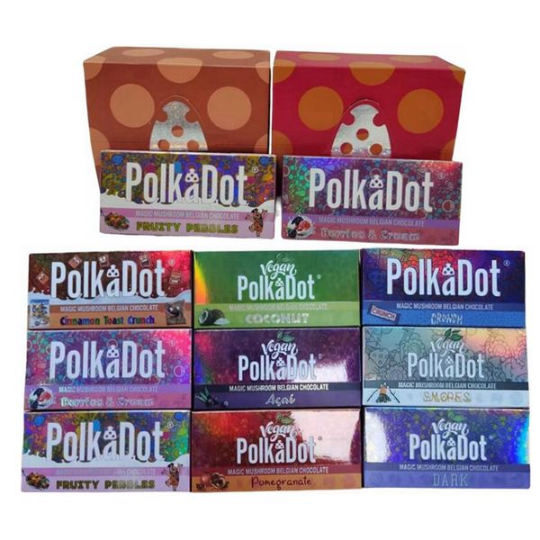 

chocolate bar packaging boxes polkadot magic mushrooms belgian chacolate packing box 4g grams dark berries & cream acai fruity pebbles orunc