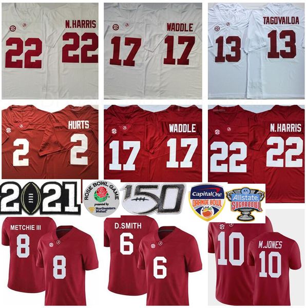 

2021 ncaa playoff alabama crimson tide najee harris jersey mac jones tua tagovailoa jalen hurts jaylen waddle devonta smith henry football, Black