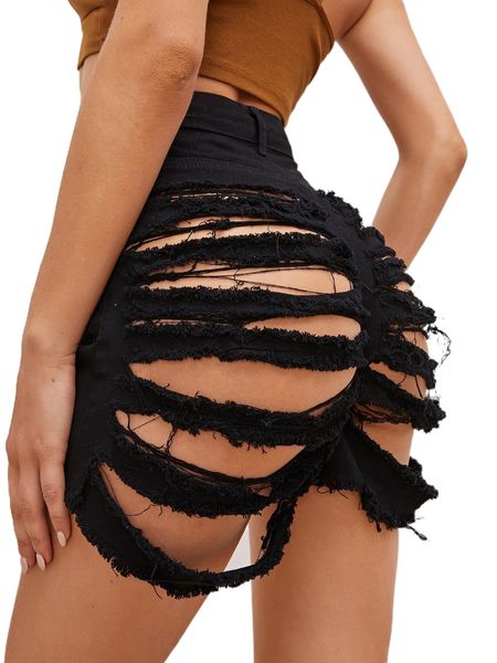 

high waist ripped denim shorts b7xu#, White;black