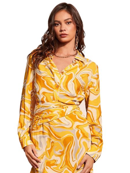 

evolu allover print button front shirt q1kv#, White